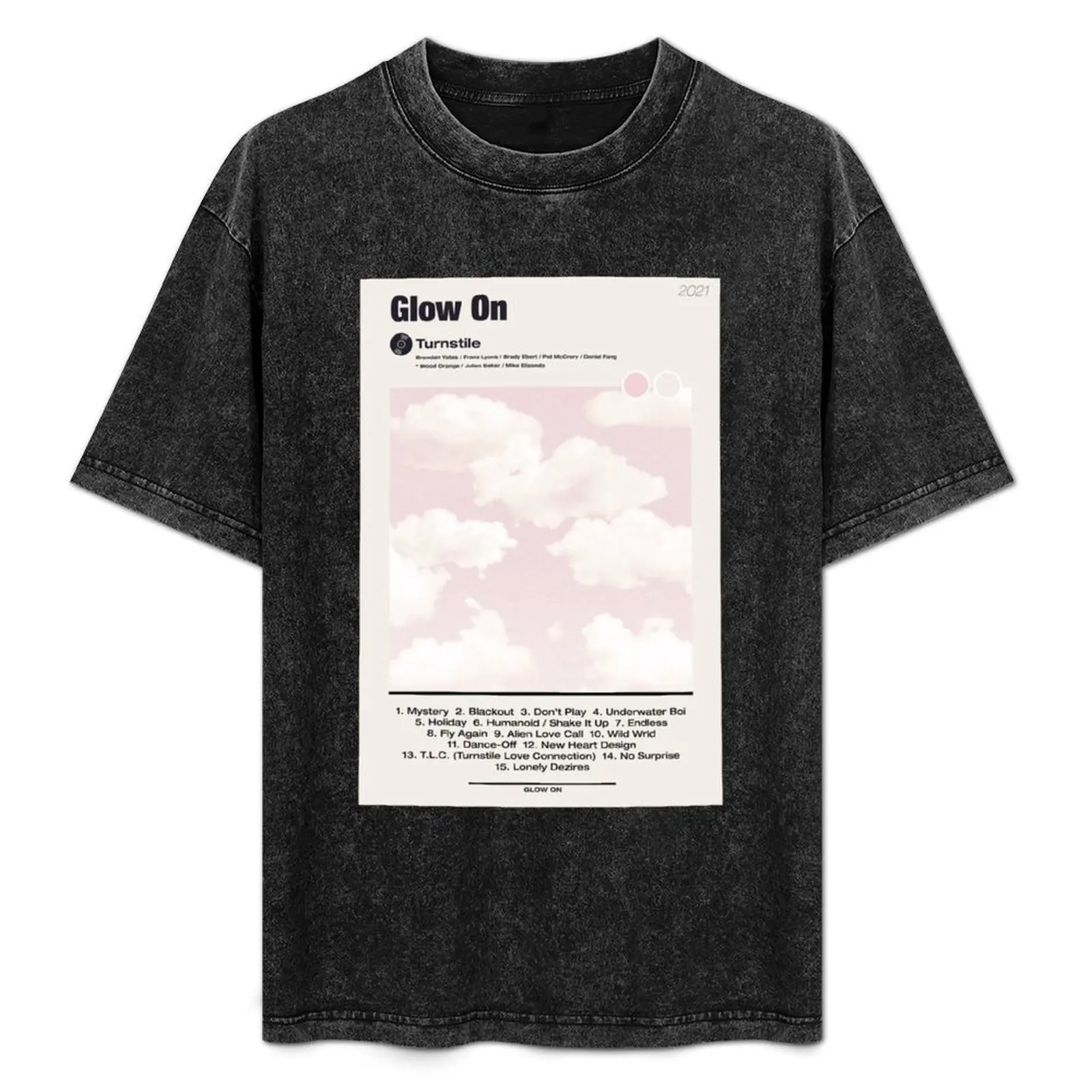 

GLOW ON Turnstile tracklist poster T-Shirt sweat graphic t shirt vintage cotton graphic tees cotton t shirt men