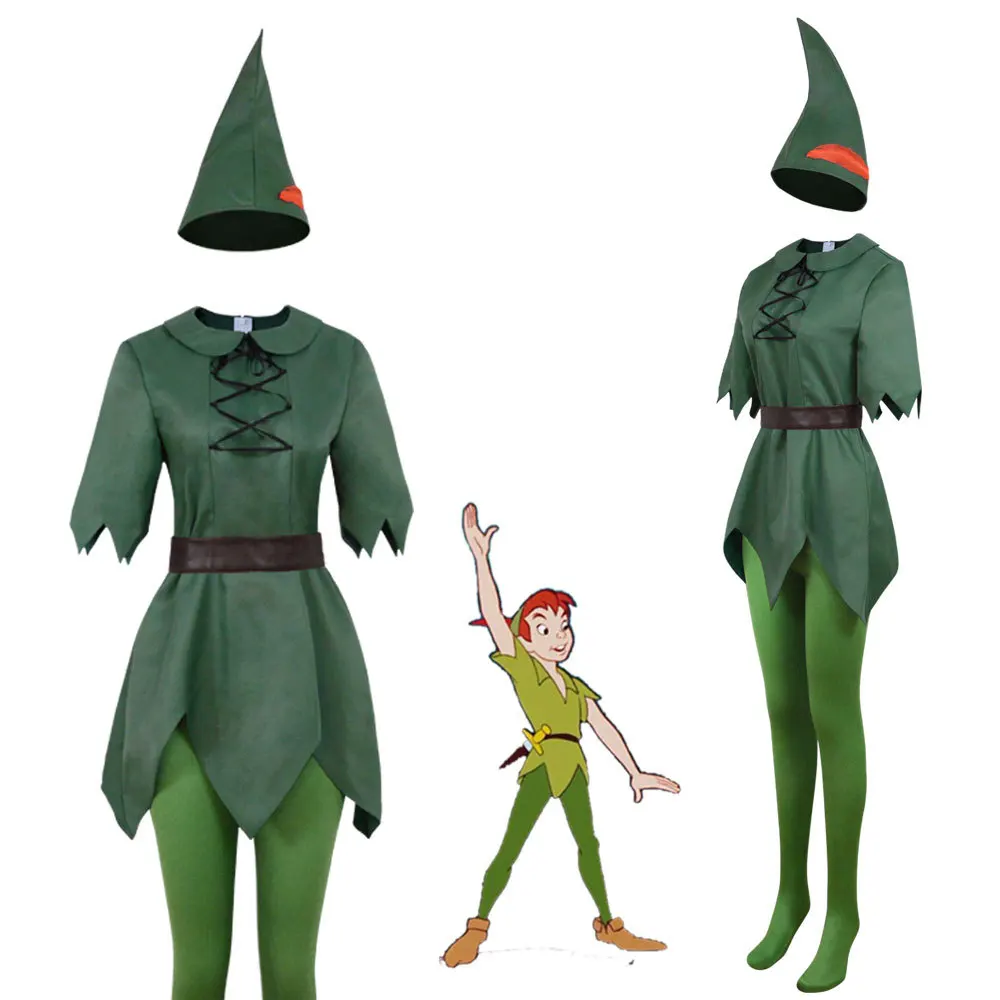 Anime Peter Pan Cosplay Kostüm Perücken Elf Ohren Peter pan Cosplay Schuhe für Frauen Männer Halloween Stiefel setzt Bühne Party Cos Kostüme