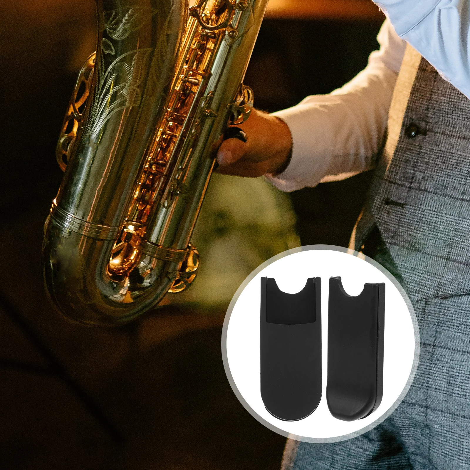 2 قطعة الساكسفون الإبهام وسادة استراحة غطاء سيليكون لينة مرنة ساكس الإبهام حامي إصبع حماية أداة التبعي #3