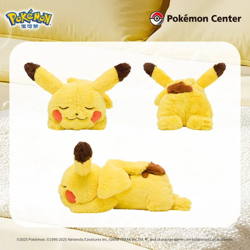 Pokémon Pikachu Plush Toy Lying Sleeping Posture Soft Stuffed Doll Cute Home Decor Birthday Gift For Adults Fans