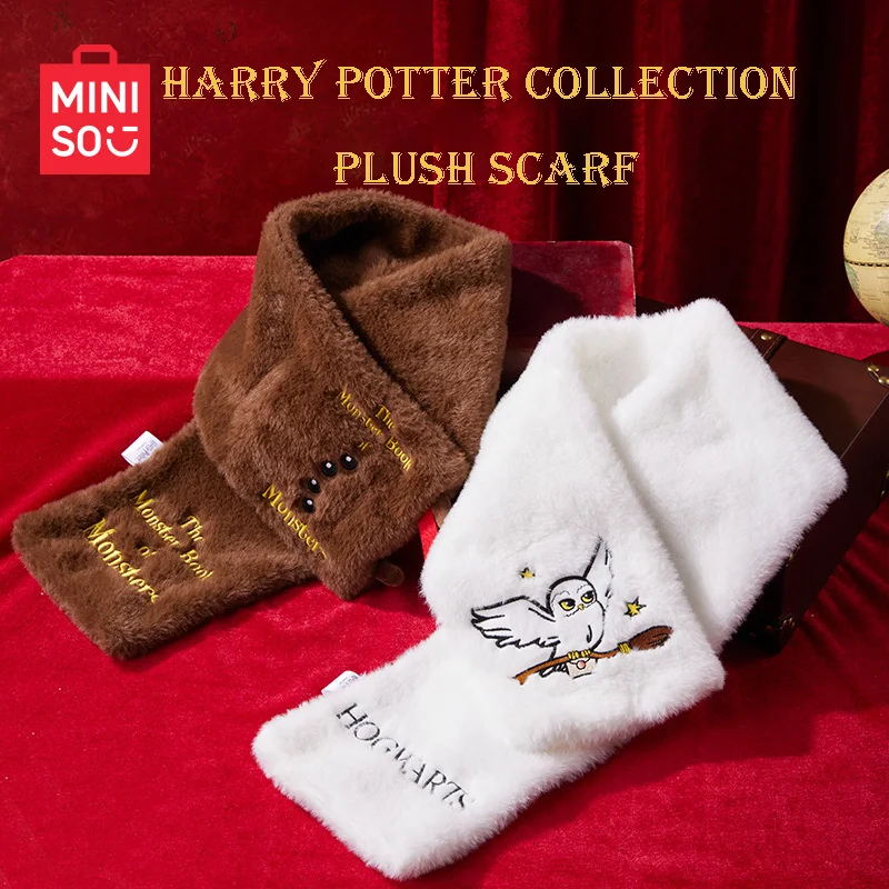 MINISO Harry Potter Hedwig Plush Scarf Autumn and Winter Soft and Comfortable