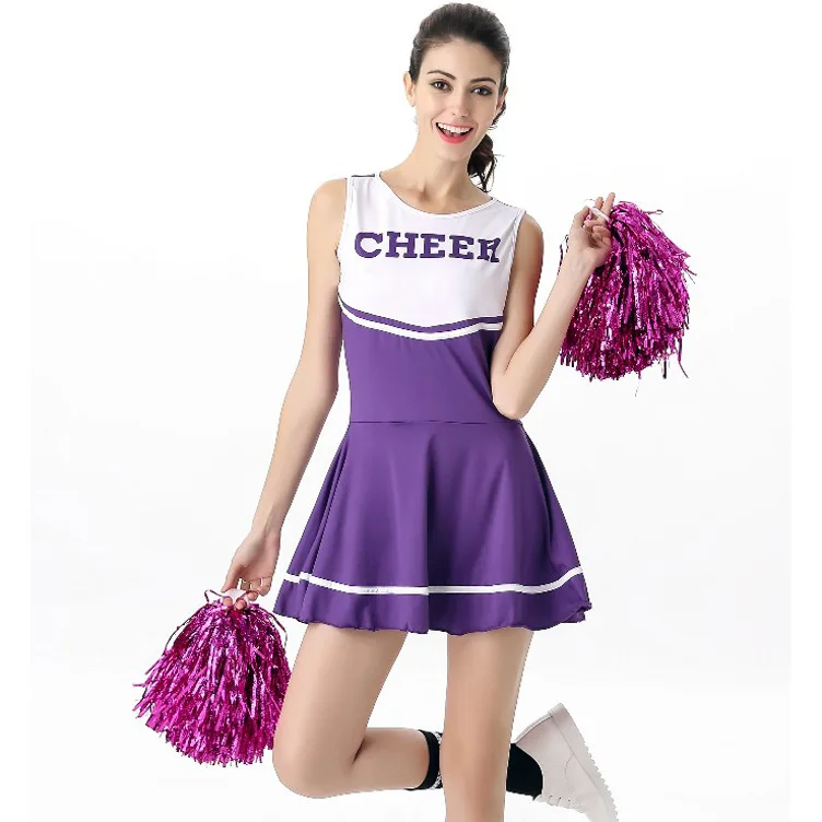 

6 Colors Sexy Girls High School Cheerleading Costume Sports School Girls Cheer Uniforms Adults Cheerleaders Fancy Dress