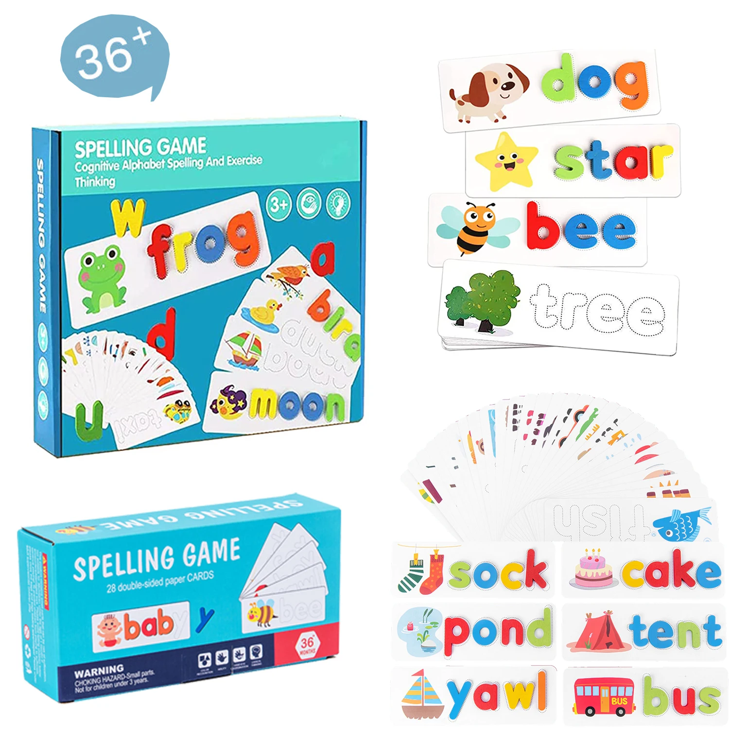 

Children Wooden Puzzle Spelling Word Math Toys Montessori Educational Kindergarten Teaching Aids English Alphabet Learning Toys