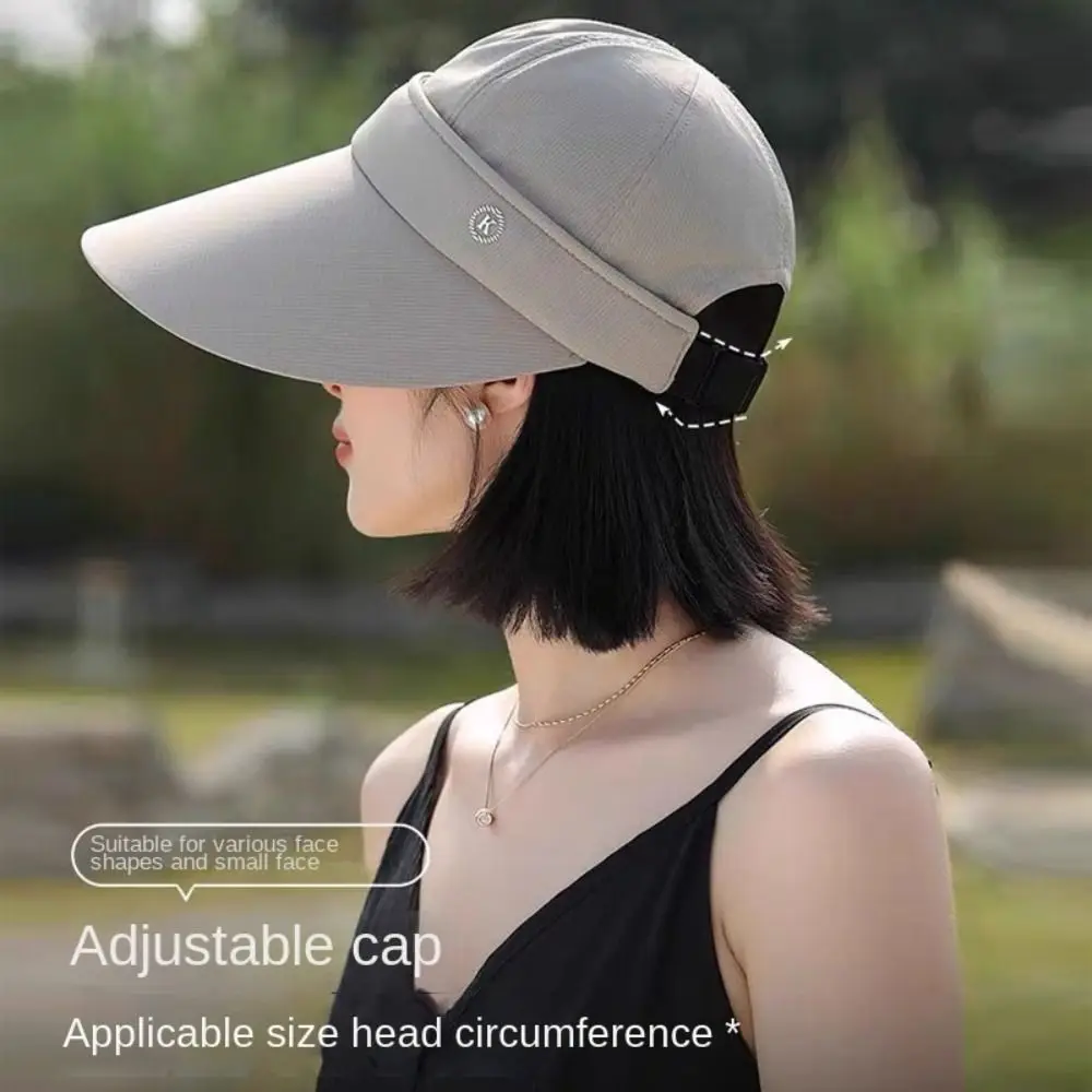 New Foldable Women's Summer Hat UV Protection Adjustable Big Brim Sun Hats Sunscreen with Removable Cap Top Golf Sports Hat