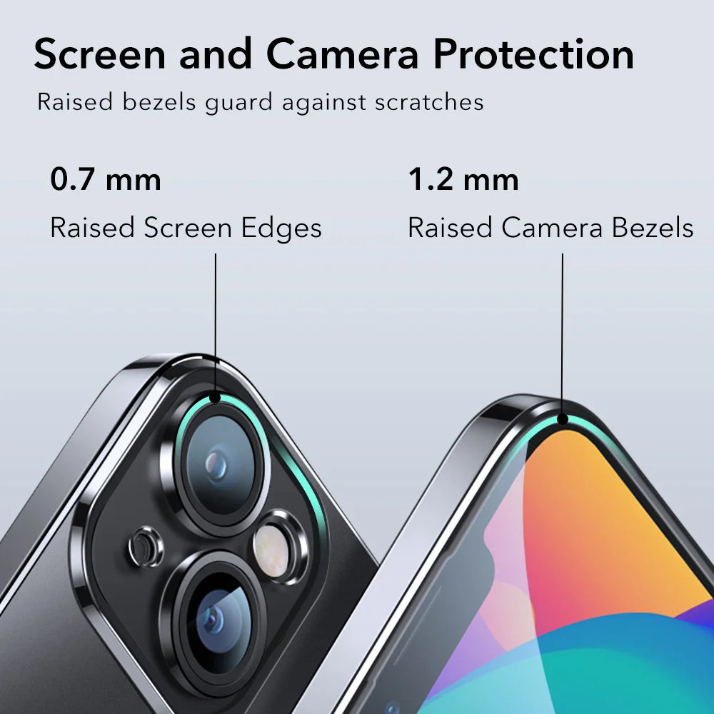 ESR Case For iPhone 14 Pro Max Tempered Glass Case for iPhone 14 Pro Full Lens Protection Cover For iPhone 14 Plus Transparent