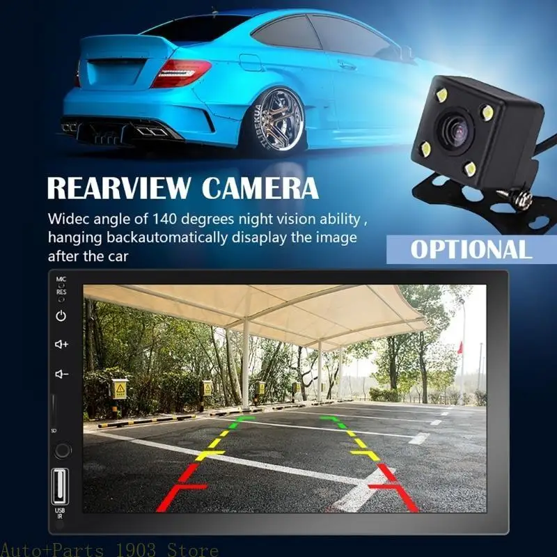 

E21C Universal 7-Inch Car DVD Player with Blue tooth FM Radio&Rear View Camera Input