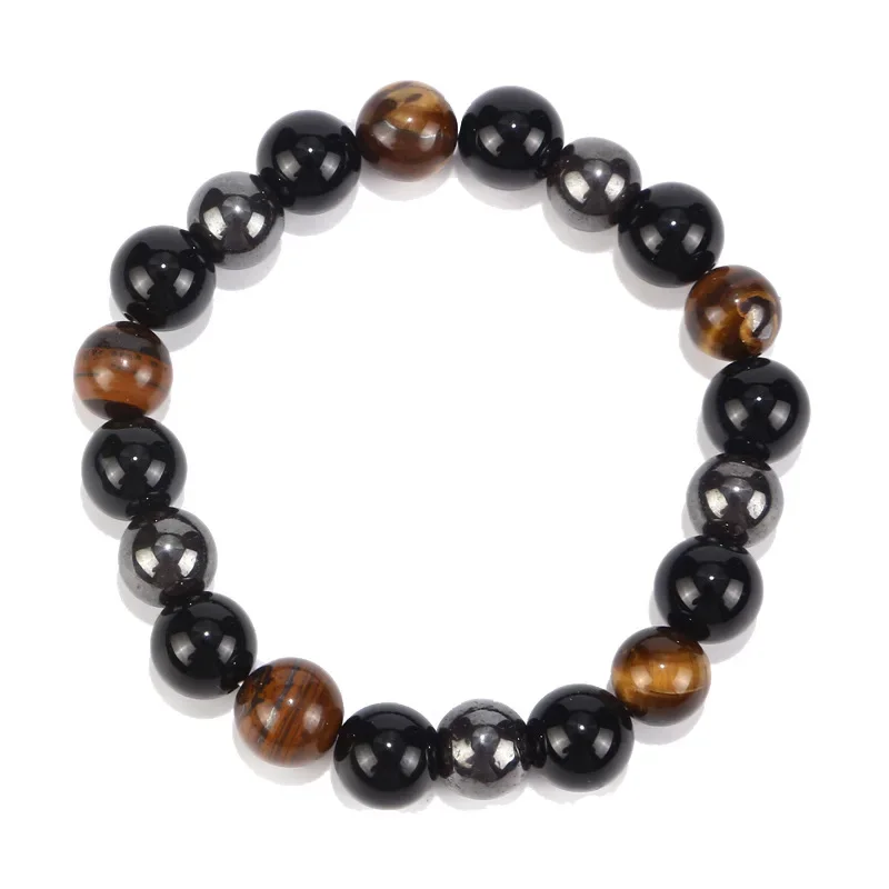 Nature Tiger Eye Stone Obsidian Hematite Handmade Bracelet 10mm Braided Beads Bracelet Jewelry For Men Women