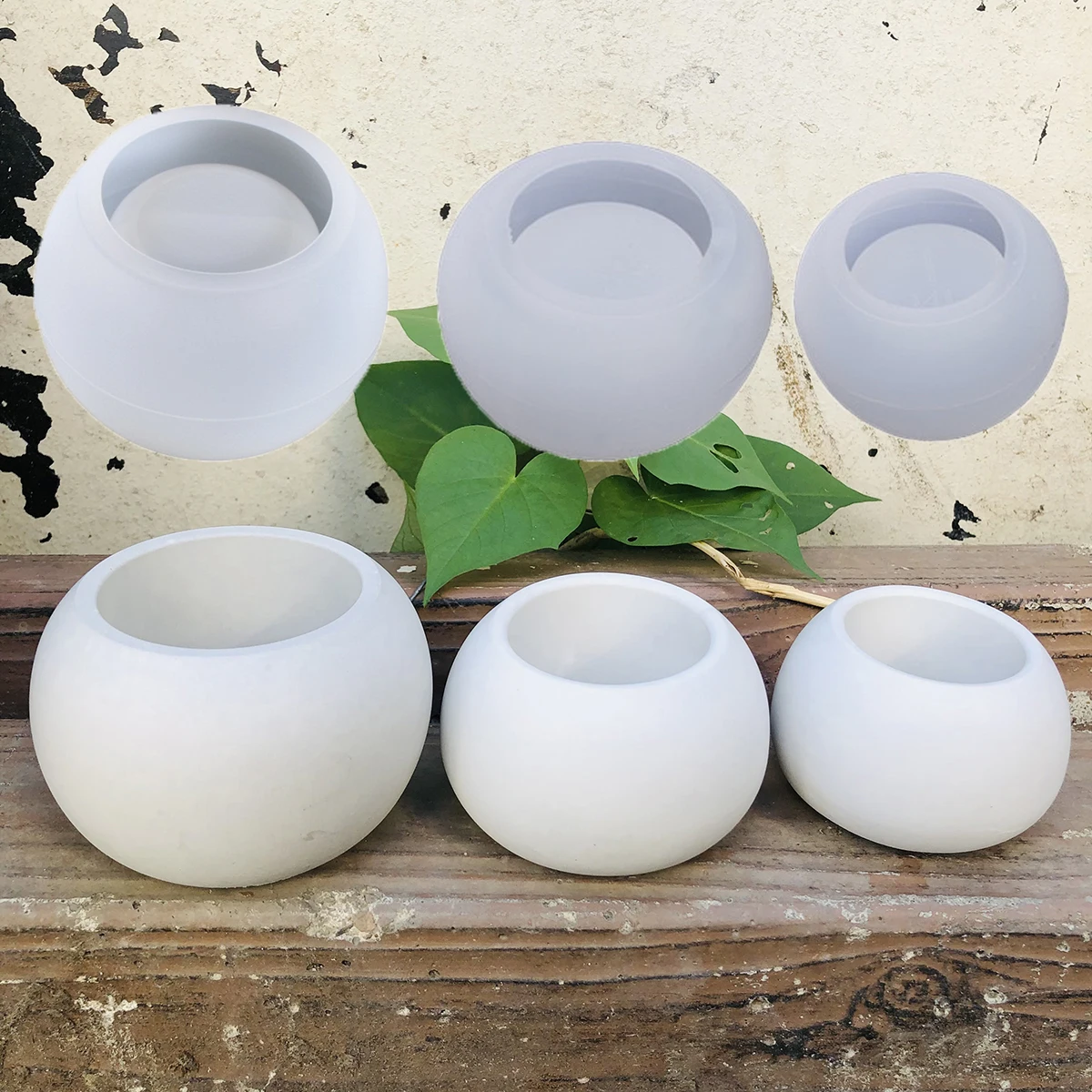 DIY Striped Plaster Candle Cup Silicone Mold Flowerpot Storage Jar Cement Gypsum Pottery Mould Concrete Making Crafts Supplies
