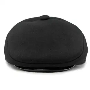 Tampas de inverno quentes e grossas masculinas, boné plano masculino, chapéu boina de 5 painéis com abas de orelha preto e cinza HT4287 10 principais vendas touca cinza masculina - №6