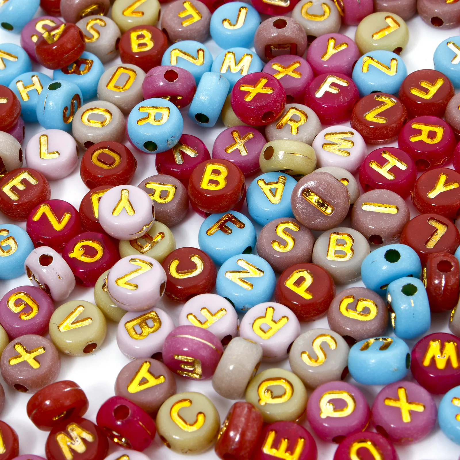 500 sztuk 7mm koraliki akrylowe wielokolorowe okrągłe losowe mieszane wiadomość 