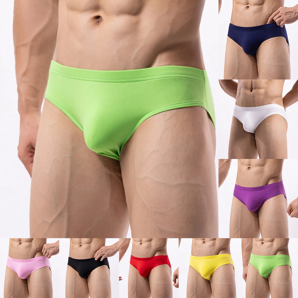 

Briefs Men Underwear Low-rise Sexy Panties Solid Color Underpants White All Season Breathable Cotton Brand New