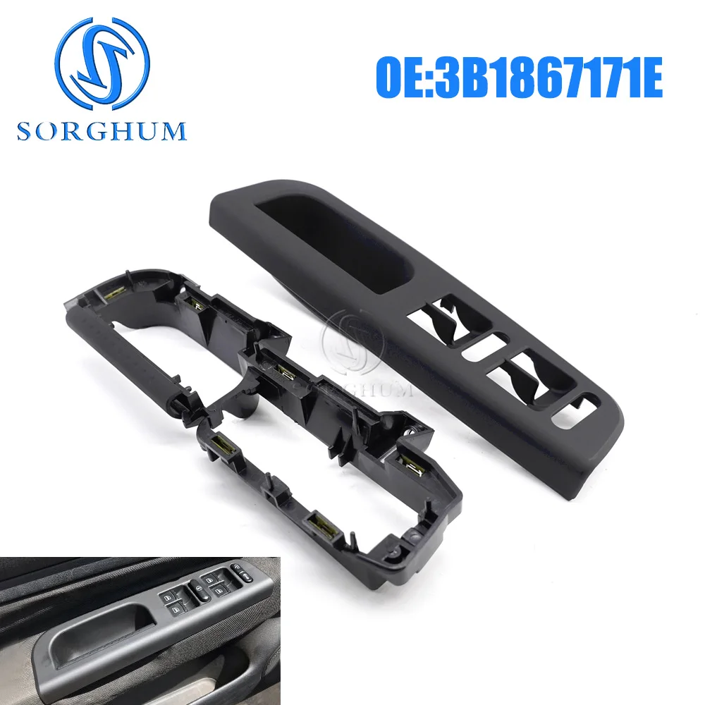 

SORGHUM Front Left Door Pull Grab Handle Window Switch Panel Trim Bezel Braket For VW MK4 Jetta Golf Bora Passat B5 3B1867171E