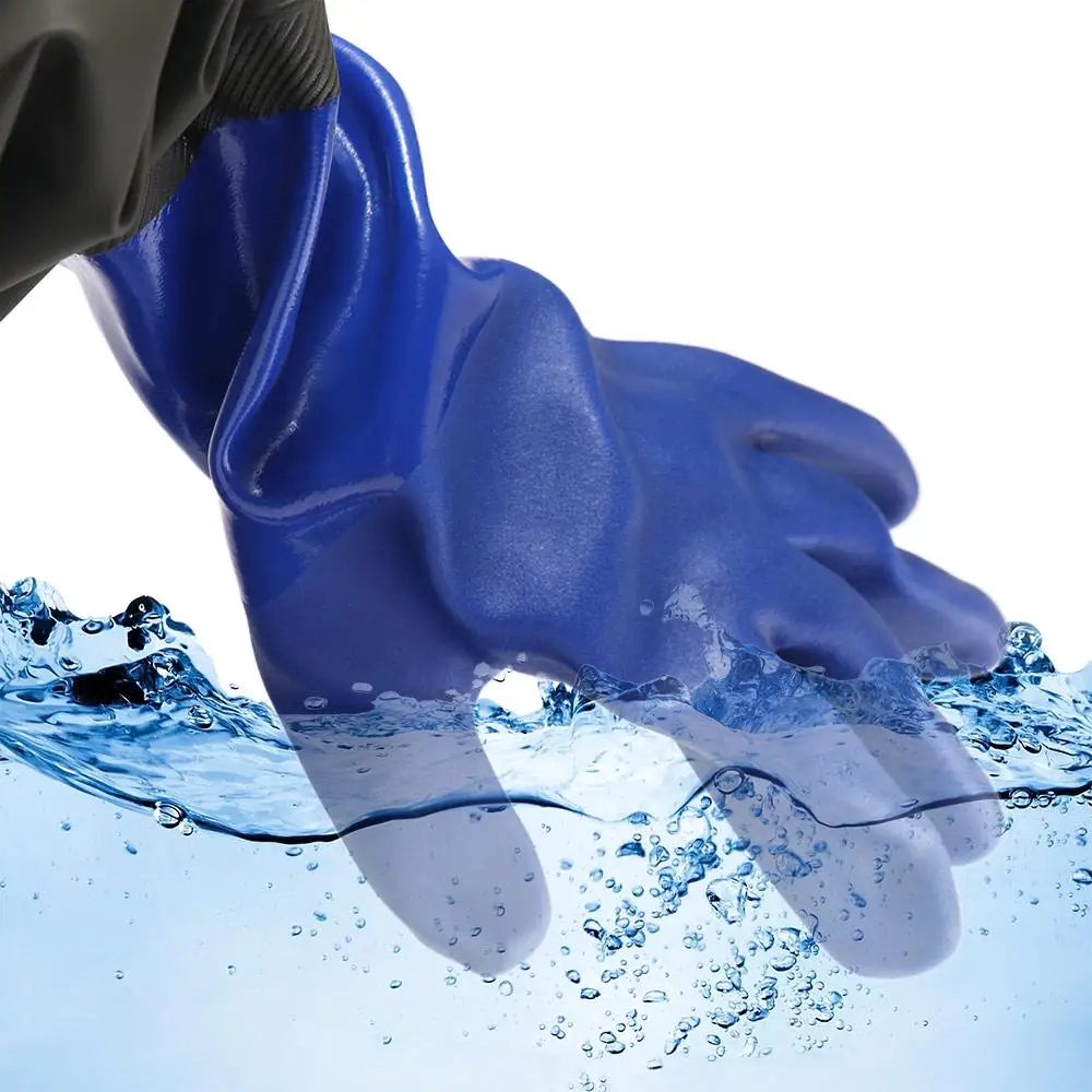 1 Pair Lengthened Labor Protection Waterproof Gloves Chemical Resistant Reusable Rubber Glove Anti Slip Thickened