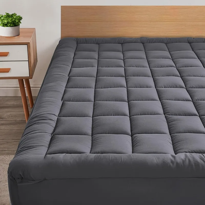 MEICARE 1pc Luxury Cooling Mattress Pad - Premium Quilted, Breathable & Fluffy Soft Topper with 5D Spiral Fiber Fill