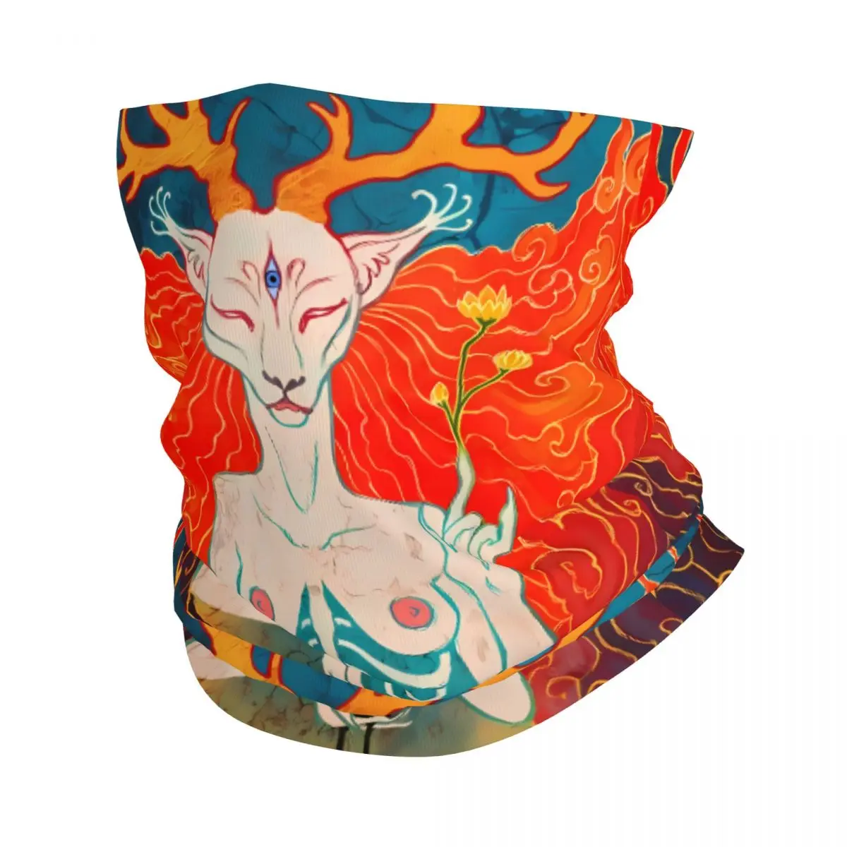 Wolf Demon Dancing (2) Scarf Neckerchief Neck Face Mask Polyester