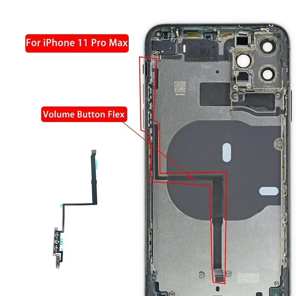 Volume Button Flex Cable for IPhone 11 Pro Max Mute Silent Switch and Sound Keyboard Ribbon Replacement Part