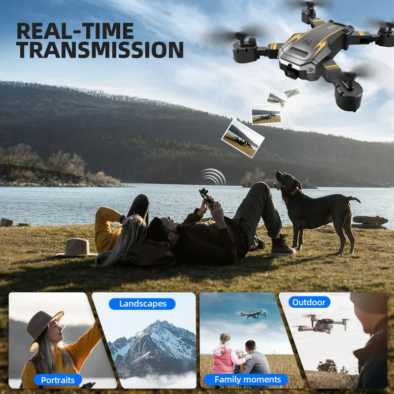 6K Drone HD Dual Camera, Foldable Four-Axis Brushless Motor Aircraft, FPV WIFI Function, Comes with Remote Control and Spare Par