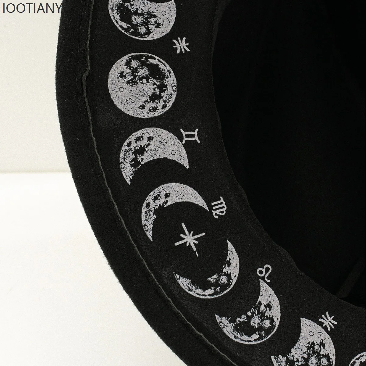 IOOTIANY 고딕 모자 손으로 그린 ​​달 중세 Steampunk 힙합 모자 축제 파티 코스프레 무대 공연 소품