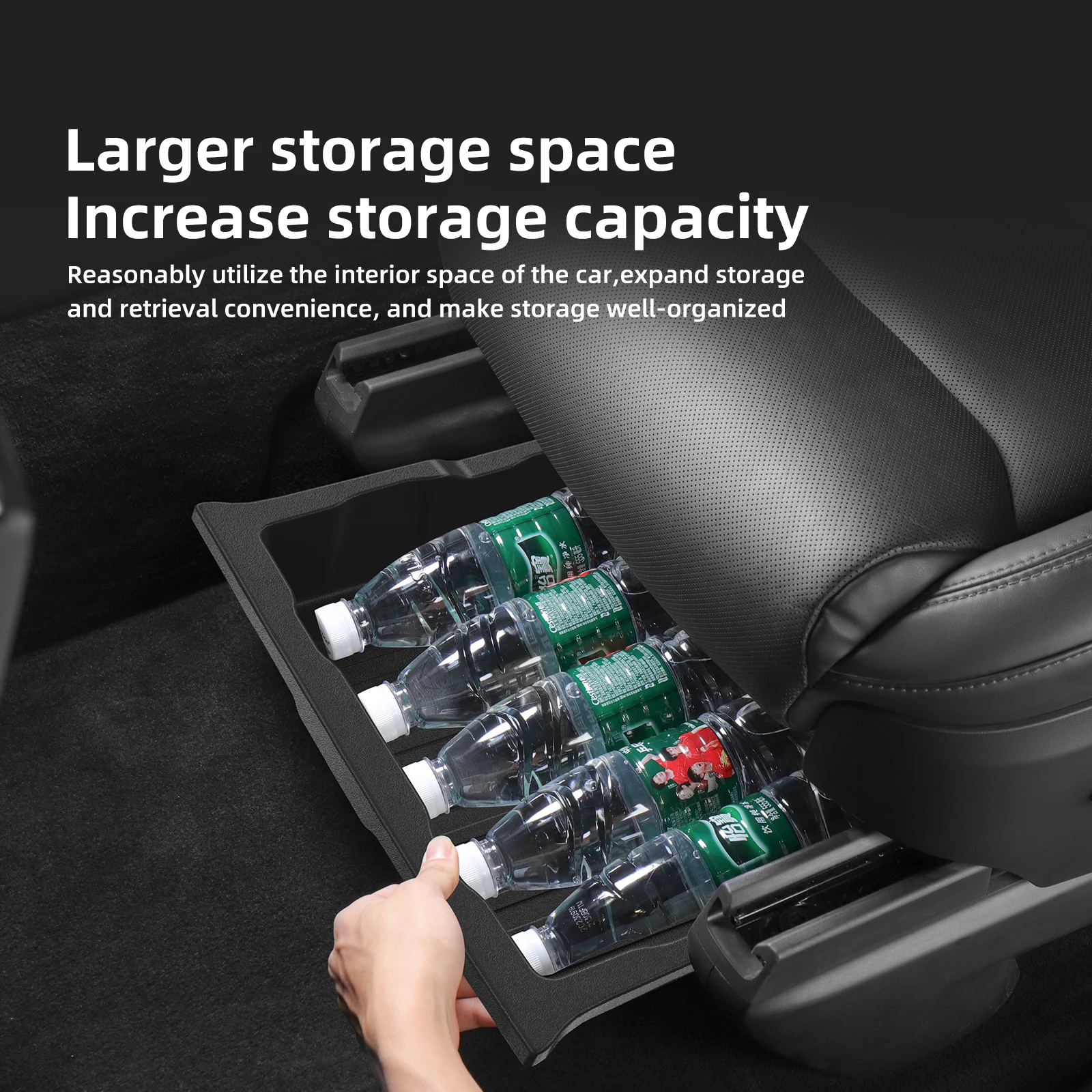 For Tesla Model X Under Seat Storage Box Car Interior Accessories Drawer Type Storage Organizer Lower Box Case 2023-2024