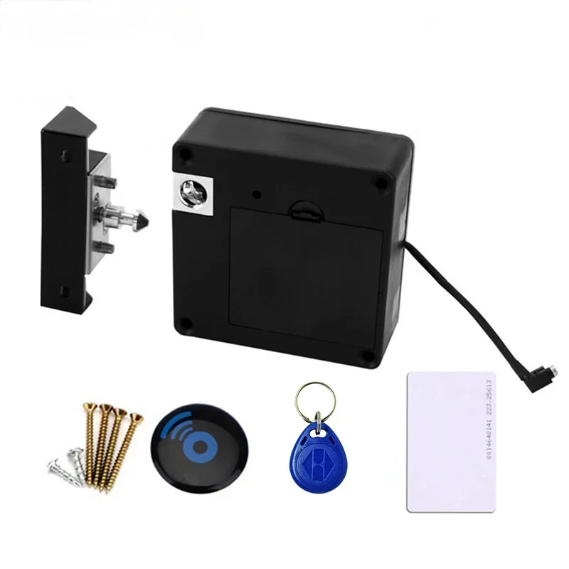 13.56MHz Invisible IC Card  Cabinet Lock Hidden RFID IC Card Wooden Door Drawer Electric Lock Keyless Smart Drawer Lock