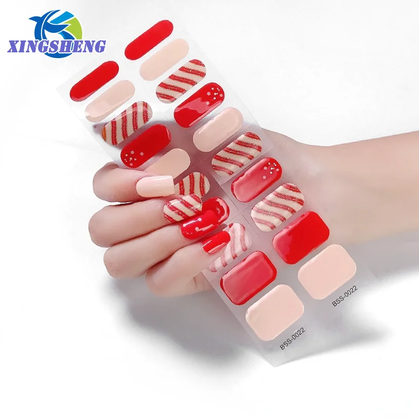 

50 Design Nail Stickers Set Semi Cured Nail Gel Polish Strips Mixed Floral Geometric Nail Art Transfer Decals Sliders Decoration