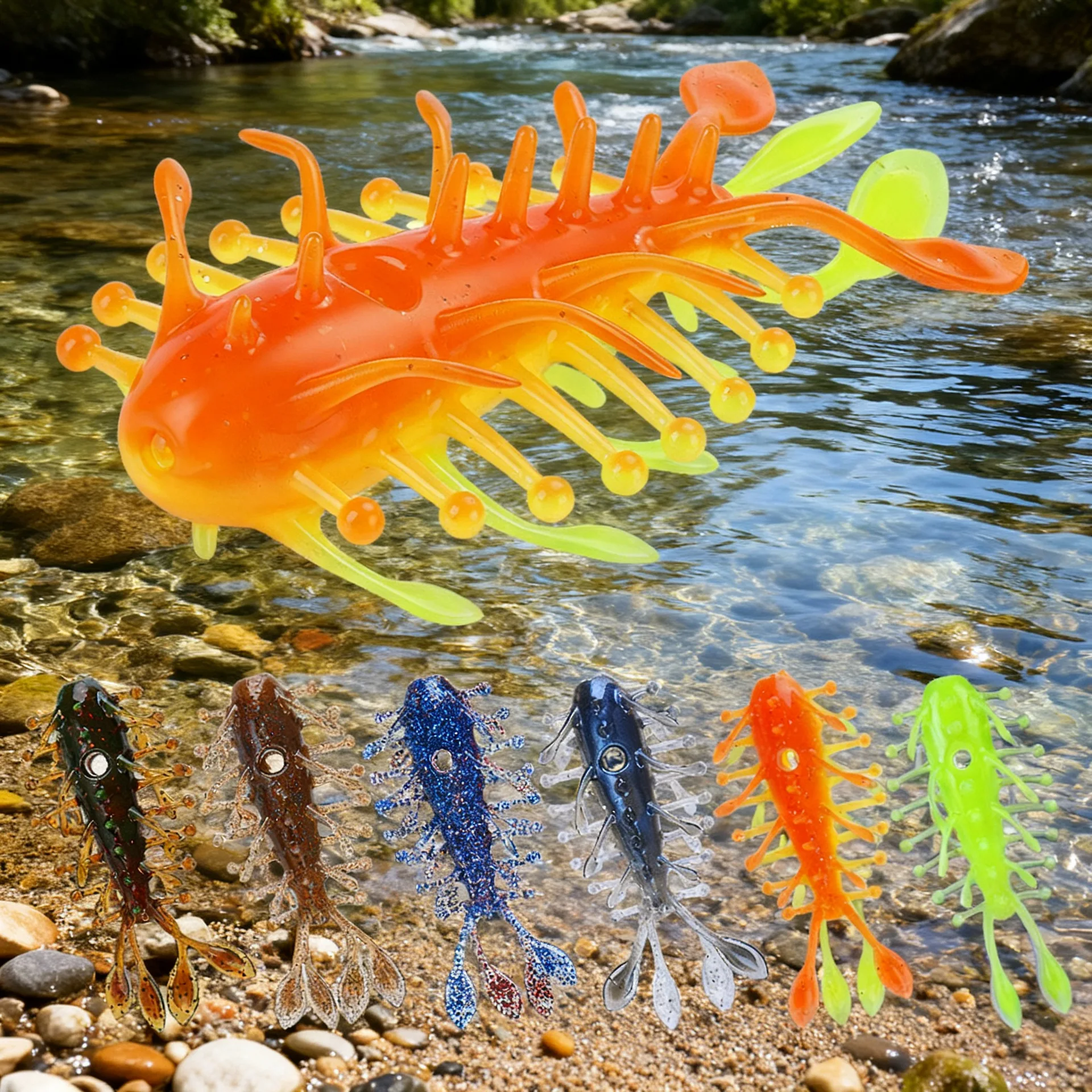 3/1PCS 8.2cm Simulation Hollow Sea Cucumber Soft Fishing Lure 6.3g Floating TPE Bionic Bait Saltwater Freshwater Bass Pike Perch