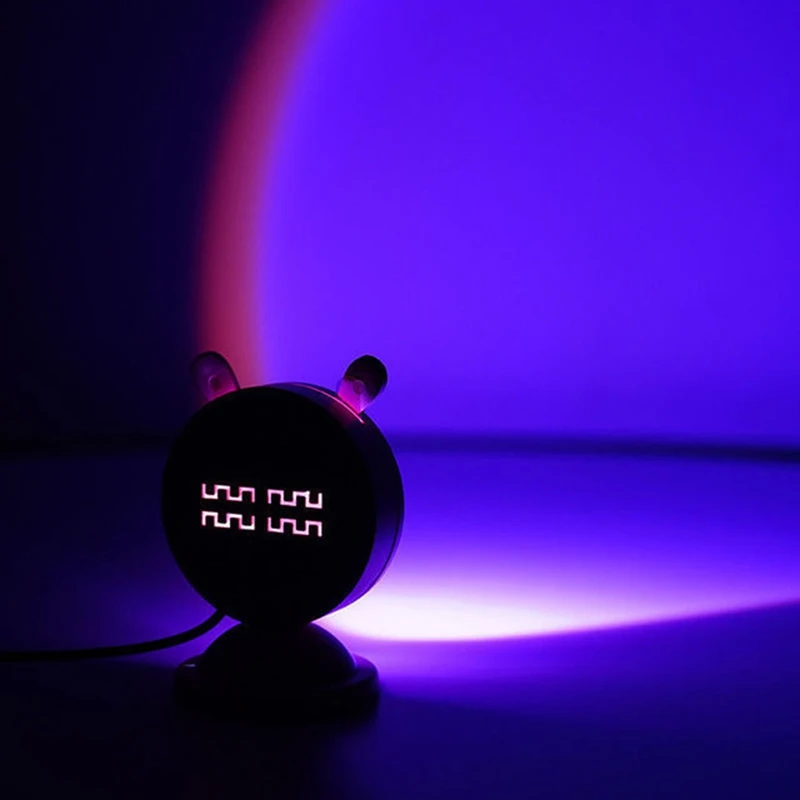 AT51-Lampu Matahari Terbenam Kartun Lampu Pelangi Lampu Isi Mini Hadiah Lampu Malam USB
