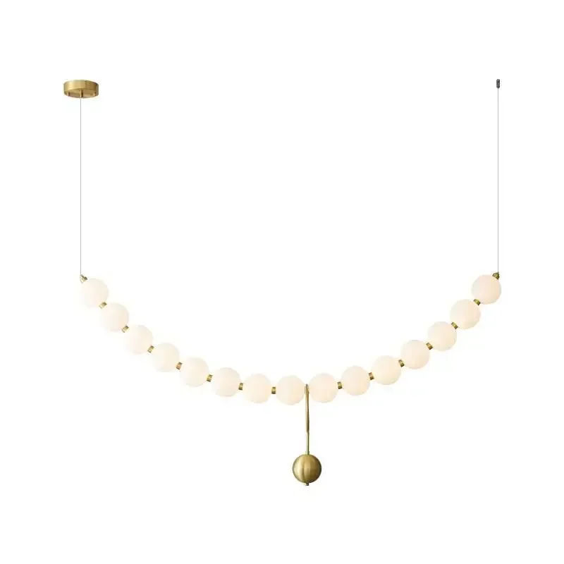 

Pearl necklace restaurant, chandelier Nordic light luxury creativity, modern and simple lamp, high-end dining room main lamp