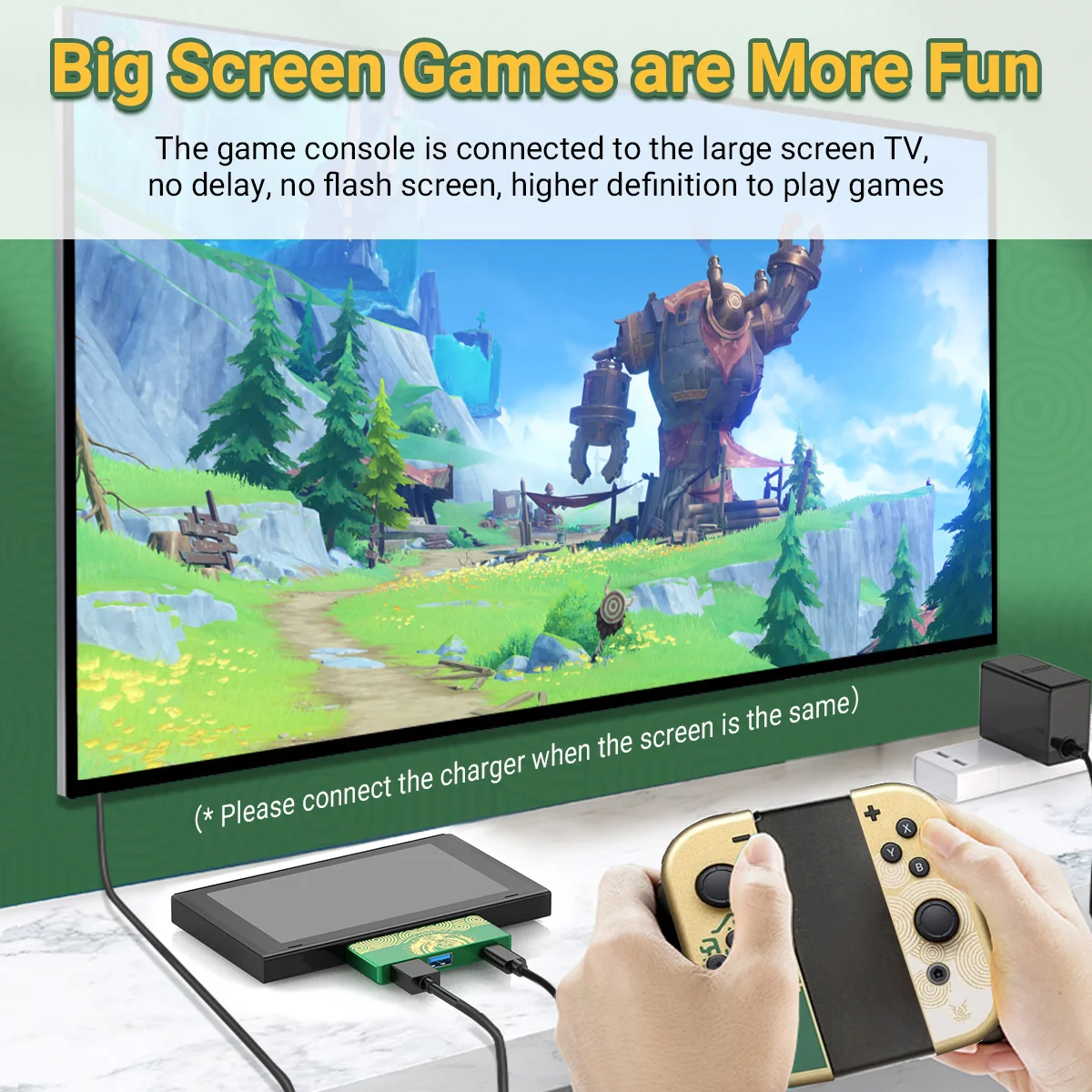3 In 1 Docking Station Side-Plug USB-C Game Hub With USB3.0 4K30Hz HDMI PD 100W For Laptop , Nintendo Switch,IPad,Mobile Phone