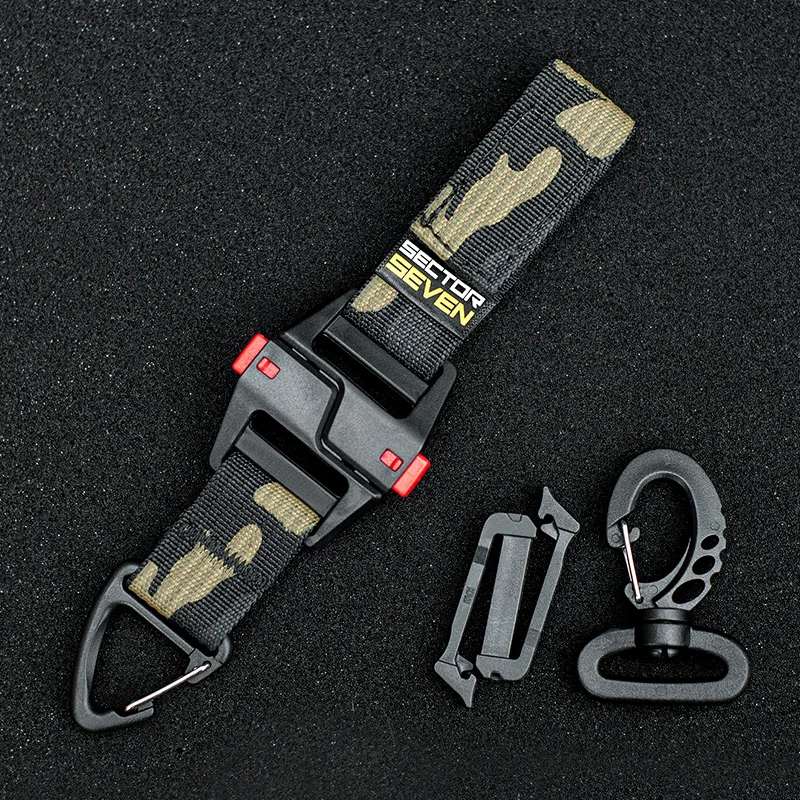 Tactical Multipurpose Triangle Quick Detachment Buckle Belt Quick Hanging Single Hook Survival Keychain EDC