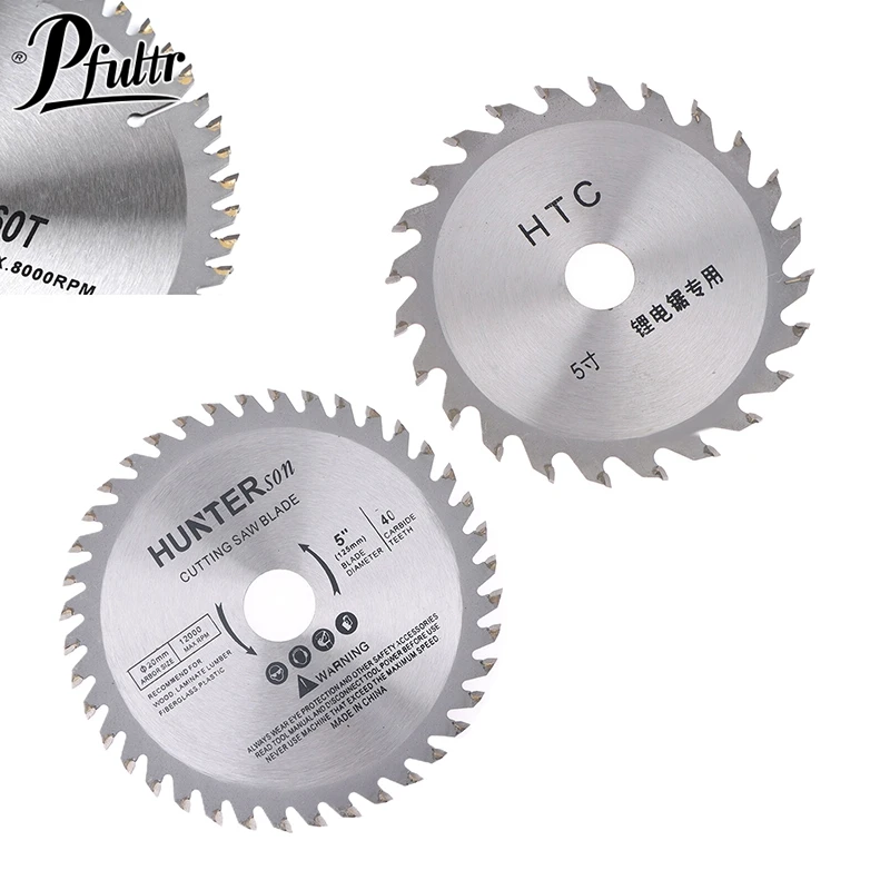 1PC Wood Plastic Metal Cutting Tools 5 Inch Table Cutting Disc Carbide Circular Saw Blade 1" Bore 24/30/40 Teeth