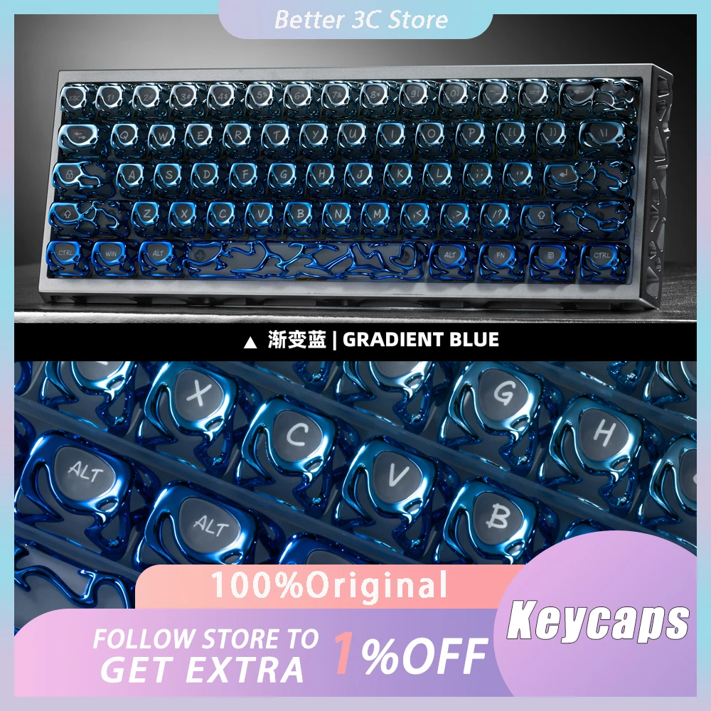 

XVX Keycaps Metallic Texture Hollow Out Keycap Set For Mechanical Keyboard 61 Keys 120 Keys PBT Key Caps PC Gamer Accessories