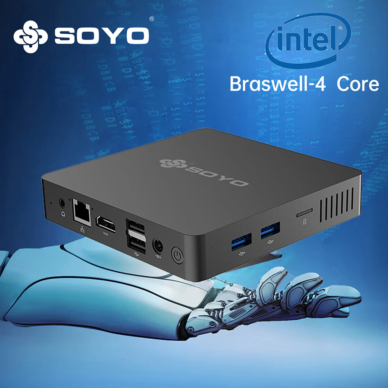 Мини-ПК SOYO M3 Air: мощный 8 Гб ОЗУ, 128 ГБ, Intel J3710, Windows 11 Pro-Компактный и идеально подходит для дома, бизнеса и игр