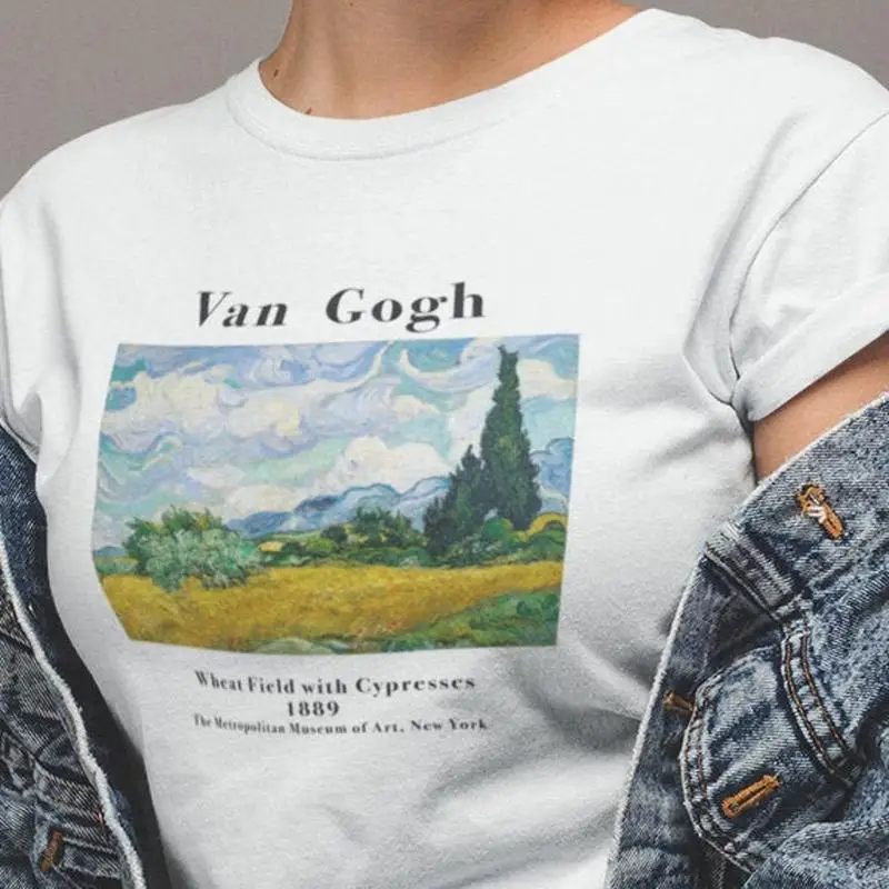 Wheat Field With Cypresses T Shirt By Vincent Van Gogh 1889 Picasso Dali