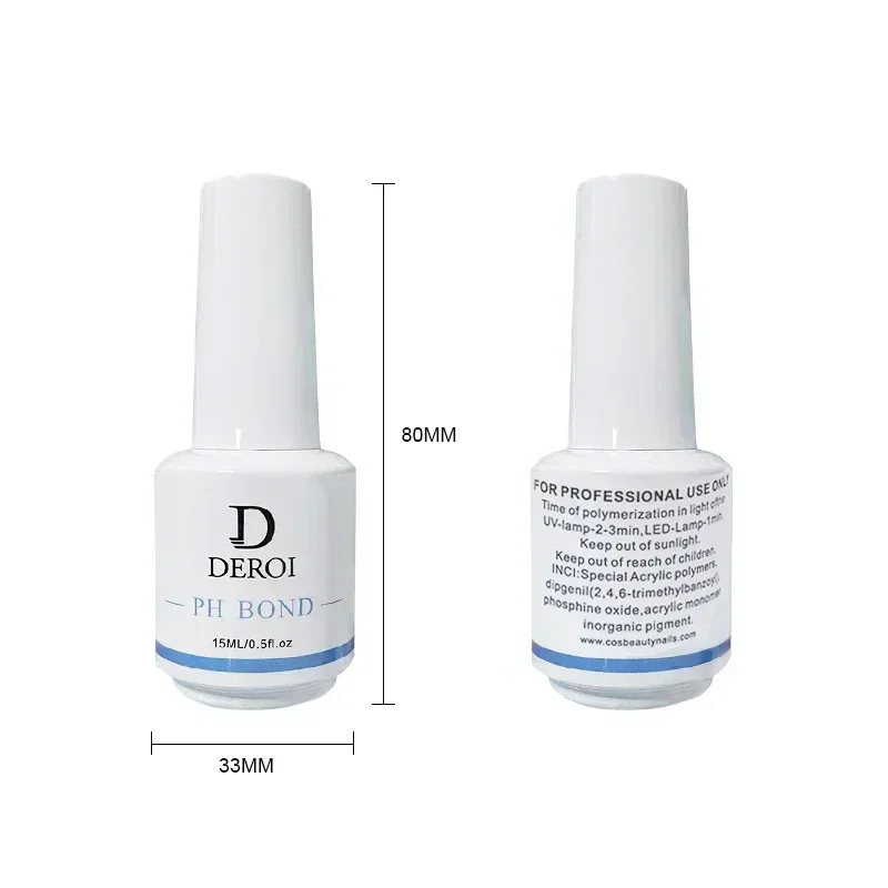 New Deroi PH Bond Dehydrator Primer Nail Art Decorations Reinforced Gel Top Base Low Viscostiy Drying Nail Polish Vernish 15ml