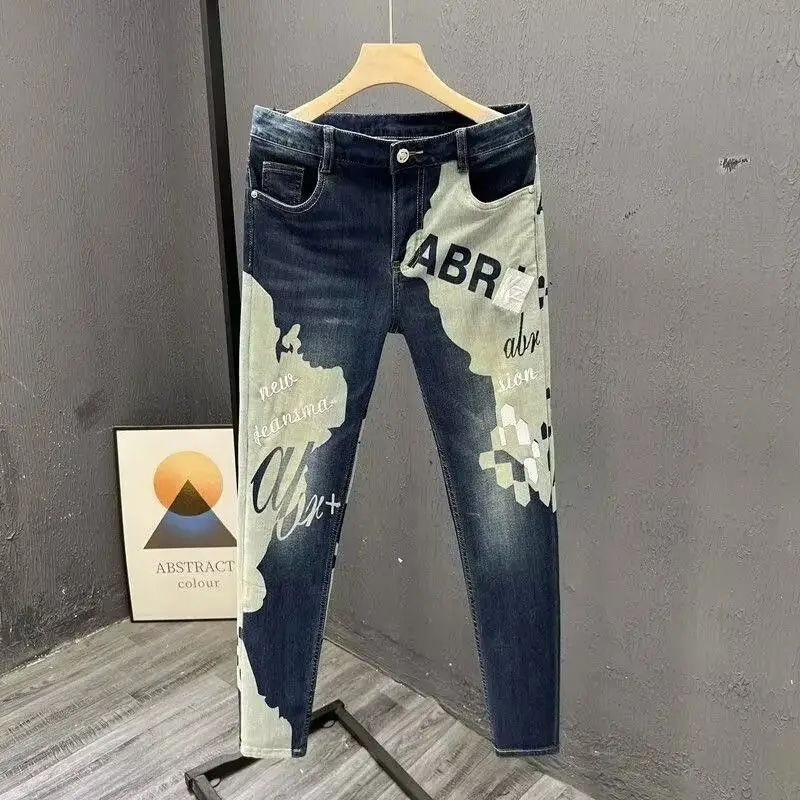 

Jeans Men Korean New 2025 Slim Casual Pencil Pants Spring Autumn Fashion Skinny Long Designer Kpop Male Men's Jeans Trousers
