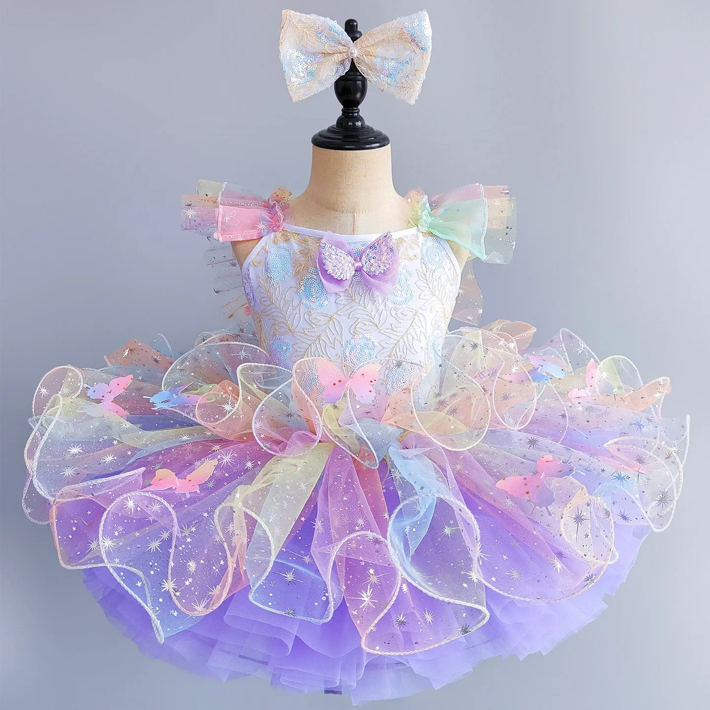 Kids Clothes Princess Stage Performance Costume Children Clothing Party Elegant Tutu Ballet Leotards for Girls Dress Dance Wear