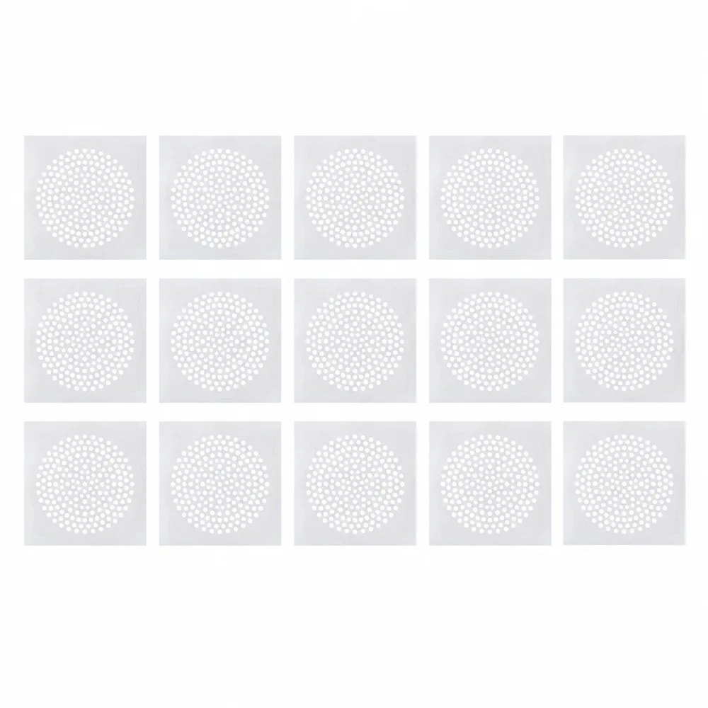 15 PCS Disposable Hair Catcher 5.91*5.91 Inch Stick On Drain Stopper Nonwoven Fabric Anti Blocking Sink Strainer Shower Drain