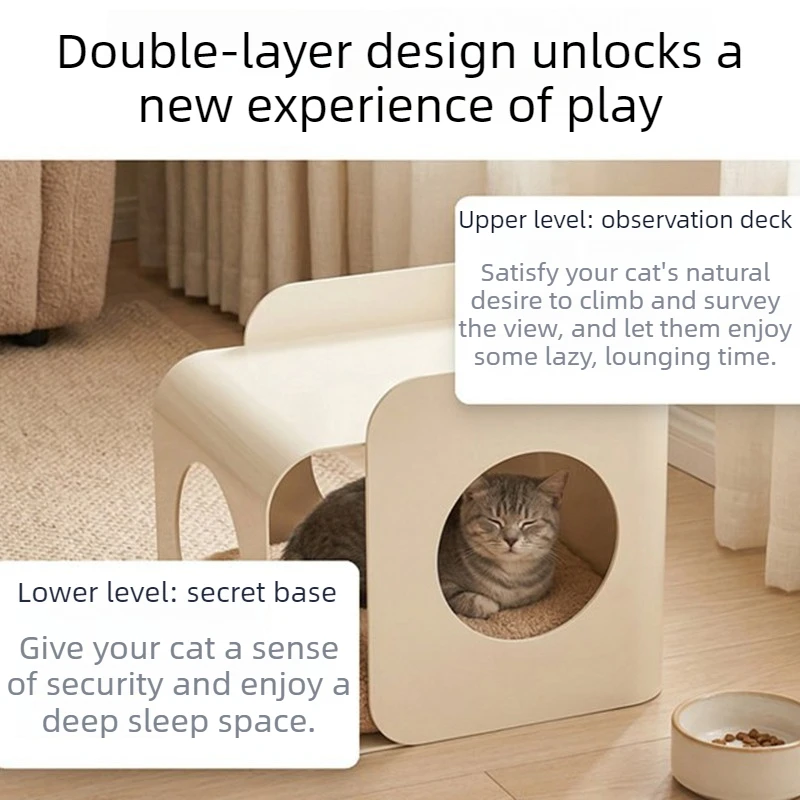 Casa nido escondida de lujo para gatos con mesa de centro - imagen 2