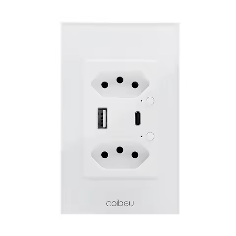 Interruptor Inteligente Wifi， Alexa， Tomada Inteligente Wifi， Tuya， Switch， Tomada Interruptor， LED， Coibeu, 110-220V