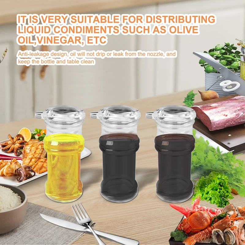 Bouteille d'Huile d'Olive en Acrylique Transparent, Soy aissce, Vinaigre, Distributeur de Barbecue, Shaker, 100ml