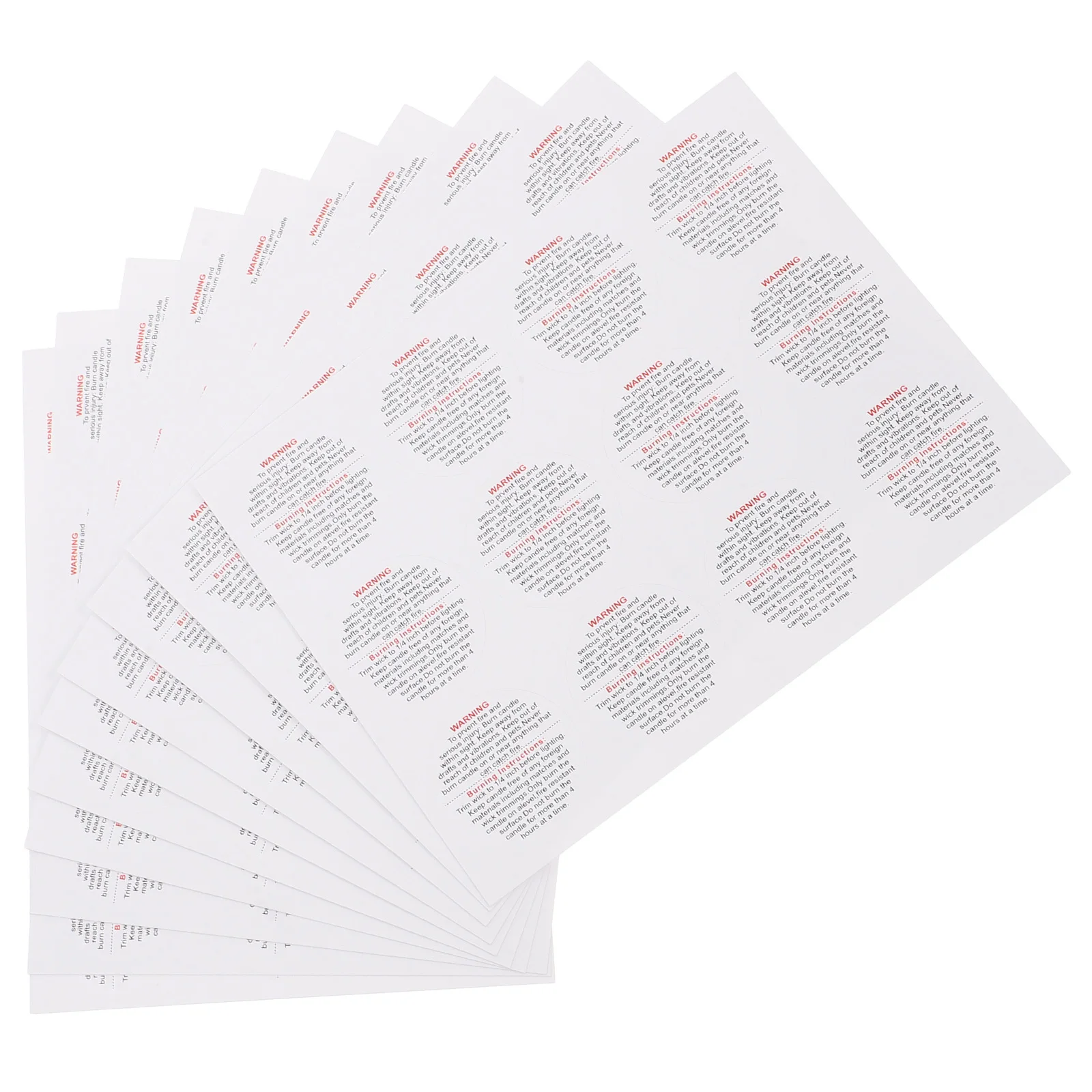 10 Sheets High Temperature Warning Stickers Safety Labels Round Flat Stickers for DIY Making Warning Sticker