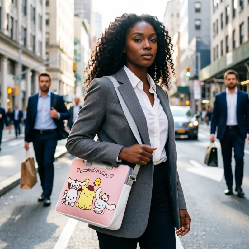 

Cartoon Hello Kitty Kurome Laptop Bag Shoulder Handbag Briefcase Organizer Bag for 13 14 15 16 Inch Macbook Air Pro Holiday Gift