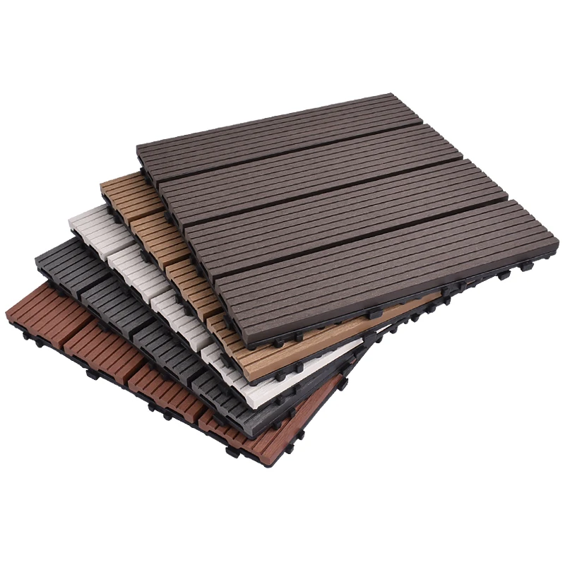 Plastic Wood Flooring Outdoor Terrace Balcony Waterproof and Anti-corrosion Garden Courtyard Ground Renovation Laying WPC Wood