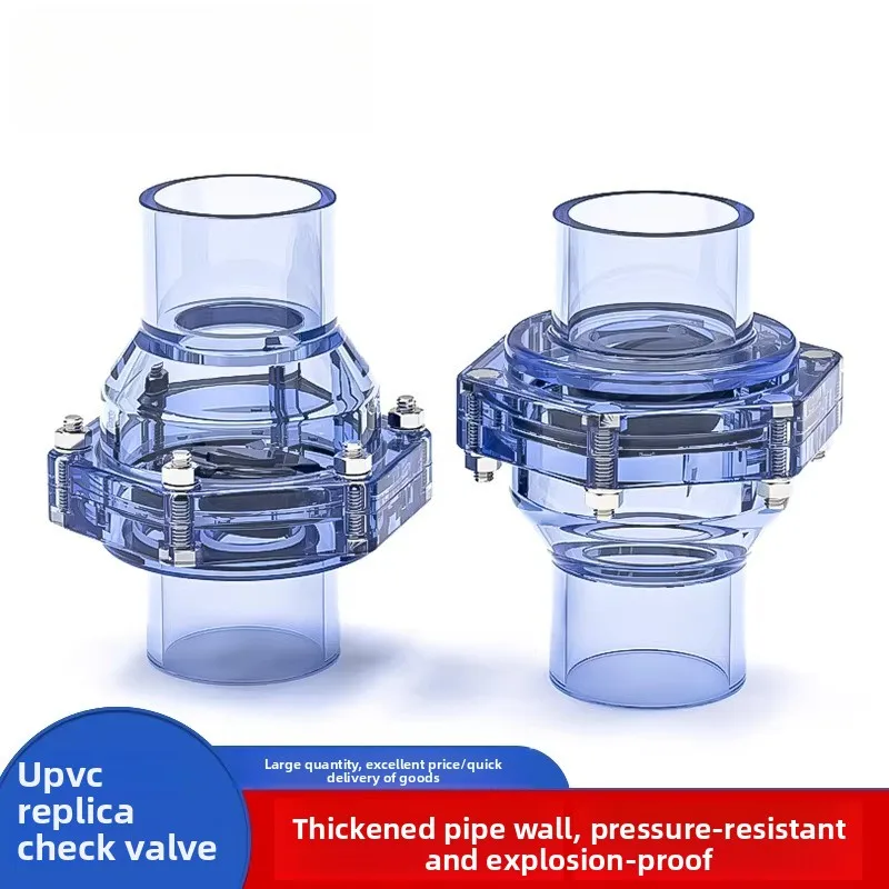 1Pcs PVC Swing Check Valve for Clear Drain Pipe – 32mm/40mm Plastic Non-Return Valve for Plumbing Systems