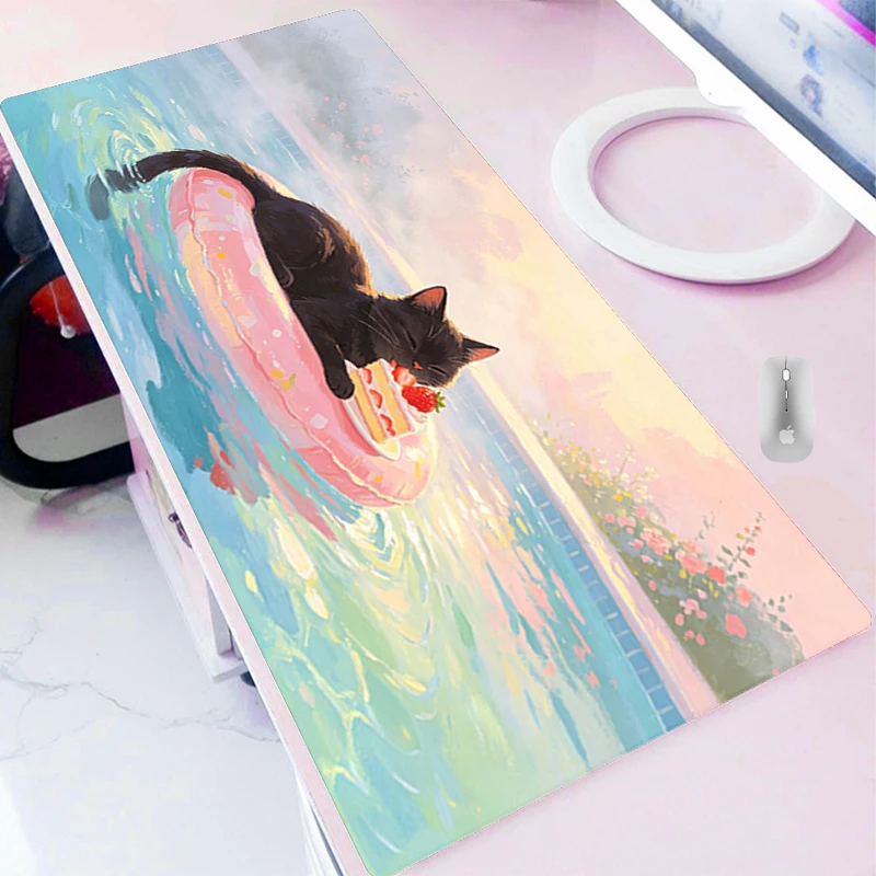 Oversized Mouse Pad Cute Cat Office Extended Desk Mat Gamer Carpet Notbook Keyboard Pad kawaii Gaming Accessories Large Mousepad