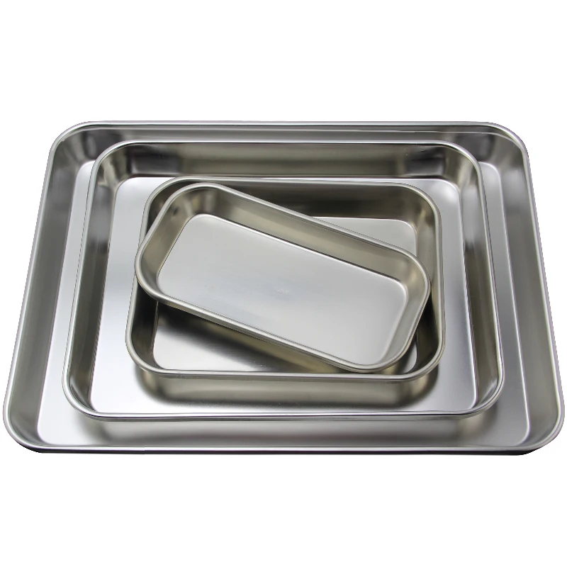 304 Stainless Steel Square Dressing Bandeja, Desinfecção Médica, Equipamento Oral, Ferramentas De Utensílios