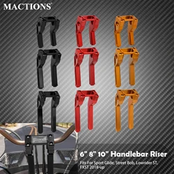 Motorcycle 6'' 8'' 10'' Handlebar Clamp Risers Handle Bar Riser For Harley Softail Street Bob Standard FLSB FXLRST FXST 18-Later