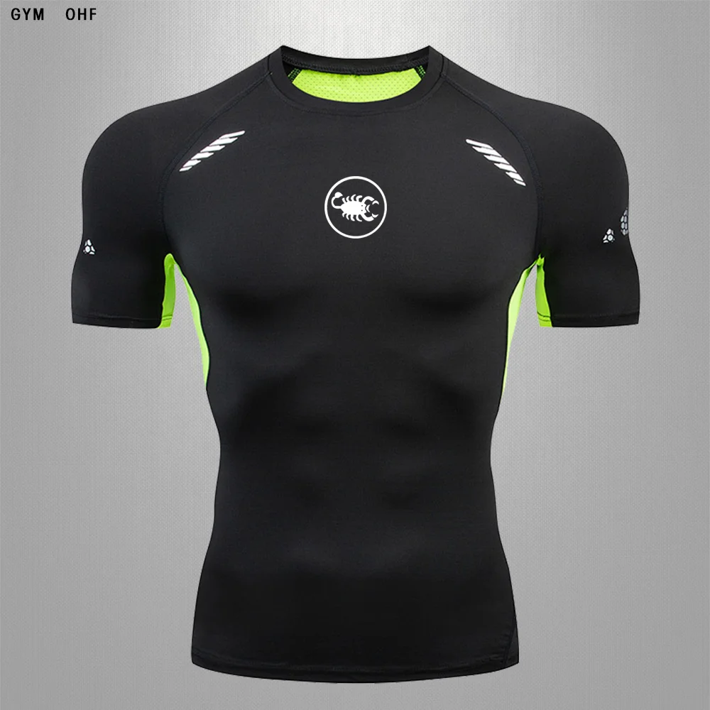 

Men'S Quality Sports T-Shirt Fitness Gym MMA Rashguard Breathable Compression Dry Fit Tennis Running Badminton SweatshirtRunning