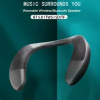 Bluetooth Speaker Column Neck Hanging Wireless Speaker Multifunctional Portable Speakers Supports TF Card Slot for Xiaomi Iphone